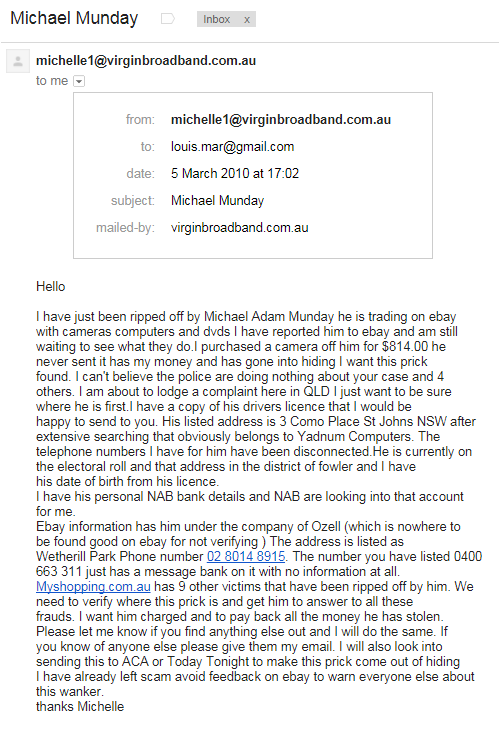 Where Munday's ID came from